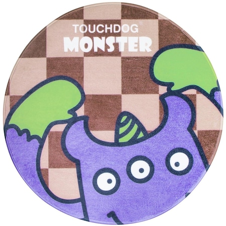 Touchdog Cartoon Three-Eyed Monster Rounded Cat & Dog Mat - Purple Monster - One Size PB105